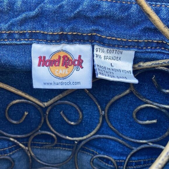 Women’s Hard Rock Cafe Lake Tahoe Jean Shirt Jacket Size L - Picture 3 of 8